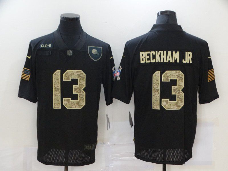 Men Cleveland Browns #13 Beckham jr Black camo Lettering 2020 Nike NFL Jersey->green bay packers->NFL Jersey